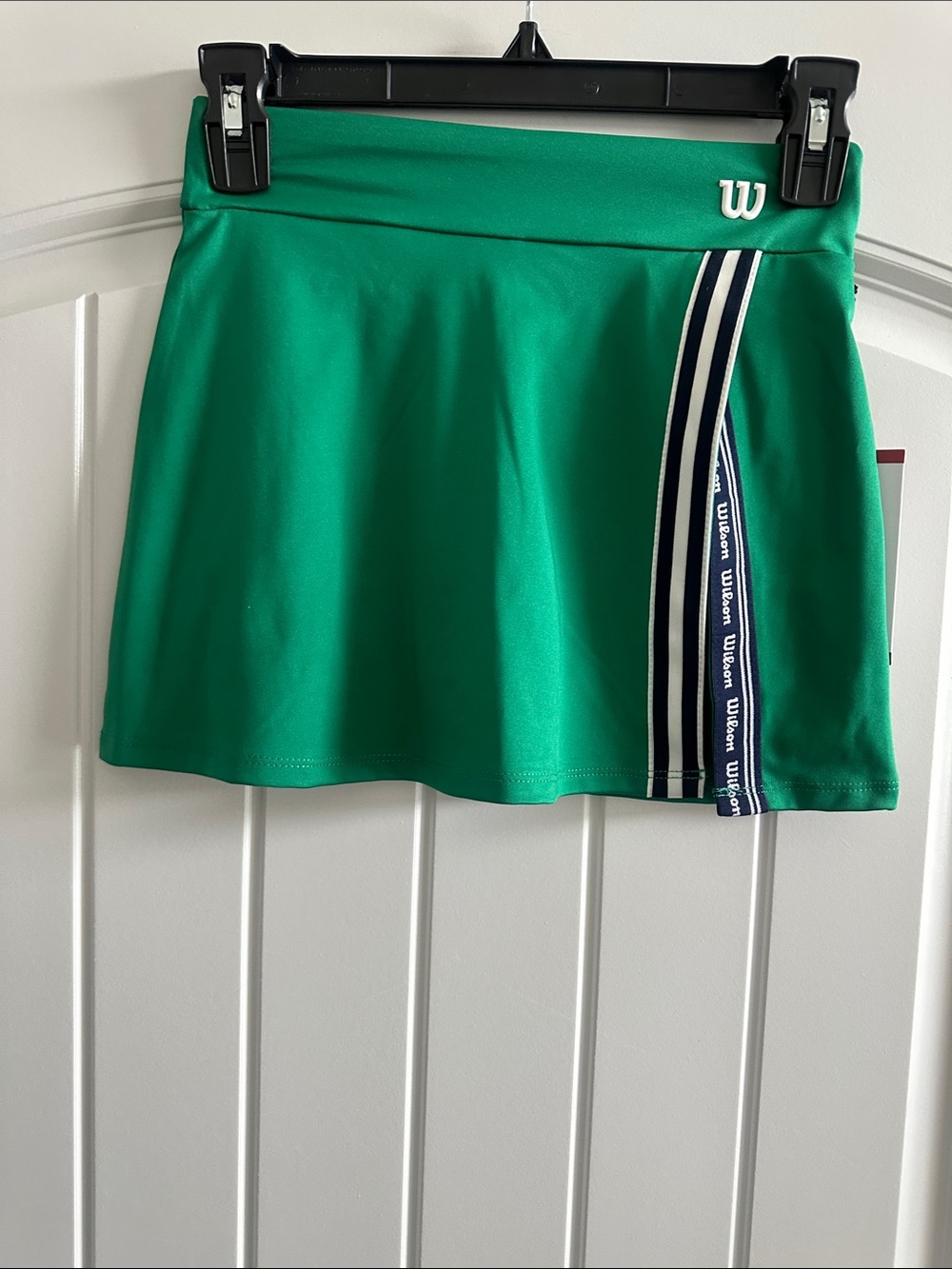 Wilson Green Tennis Skirt with Navy & White Stripe